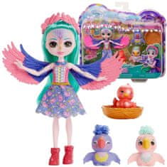 Toys Enchantimals Lutka Filia Finch in prijazna družina papagajev ZA5089