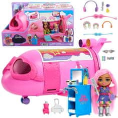 Toys Różowy tęczowy samolot Barbie Extra Fly Minis lalka pilotka ZA5092