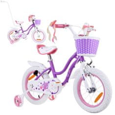 Toys RoyalBaby otroško kolo STAR GIRL 14" košara stranska kolesa push RB14G-1