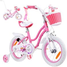 Toys RoyalBaby otroško kolo STAR GIRL 14" košara stranska kolesa push RB14G-1