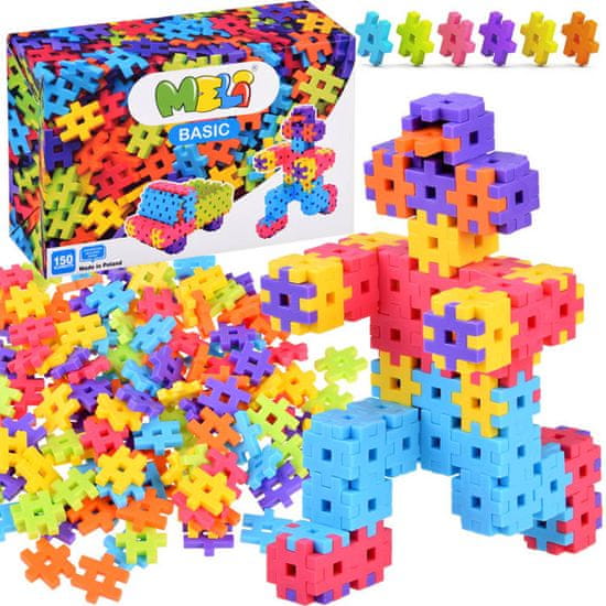 Toys Barvni bloki WAFLE Meli Basic 150 elementov. 50000