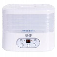 Adler 230W električni sušilnik za gobe, sadje in zelenjavo do 70°C LCD