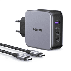 Ugreen Nexode 3 portni 140W USB-C polnilnik s PD 3.1 GaN in priloženim USB-C 240w polnilnim kablom