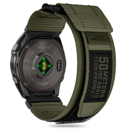 Tech-protect Scout Pro pašček za Garmin Fenix 5x / 5x Plus / 6x / 6x Pro / 7x / 8 51mm, military green