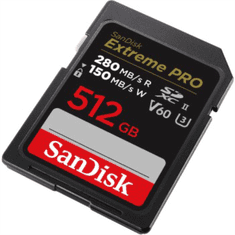 SanDisk Extreme PRO 512 GB V60 UHS-II kartice SD, 280/150 MB/s,V60,C10,UHS-II