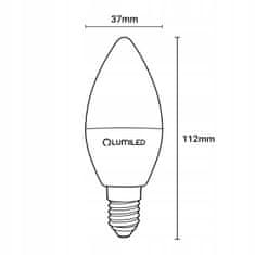 LUMILED 6x LED žarnica E14 B35 10W = 75W 990lm 3000K Toplo bela 180°