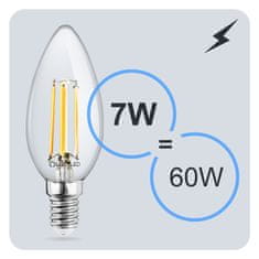 LUMILED 6x LED žarnica E14 B35 E14 7W = 60W 806lm 4000K Nevtralno bela 360°