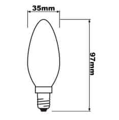 LUMILED 6x LED žarnica E14 B35 7W = 60W 806lm 3000K Toplo bela 360° Filament