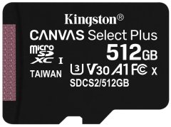 Kingston Canvas Select Plus 512 GB microSD / UHS-I / CL10 / brez adapterja