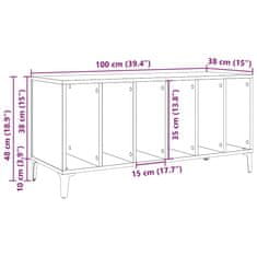 Vidaxl Omarica za gramofonske plošče starinski les 100x38x48 cm