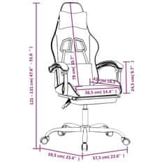 Vidaxl Vrtljiv gaming stol z oporo za noge črno umetno usnje