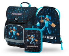 BAAGL 3 SET Ergo Minecraft Blue Axe: aktovka, peresnica, torba