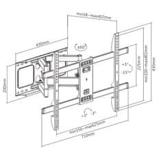 Gembird držalo za TV WM-80ST-02, 37"-80" (60 kg), vrtljivo in nagibno