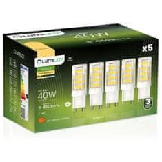 LUMILED 5x LED žarnica G9 capsule 5W = 40W 460lm 3000K Toplo bela 360°