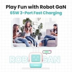 Ugreen Nexode Robot GaN 65W Polnilnik - Roza