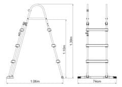 Miramarket 107 cm Dvostranska lestev za bazen