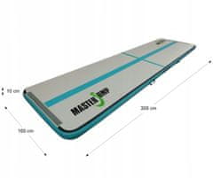 Miramarket Napihljiva gimnastična blazina AirTrack MASTER S-Pro 300 x 100 x 10 cm Grey-Teal