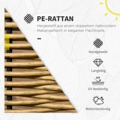 OUTSUNNY Garnitura Vrtnega Pohištva Za 5 Oseb Ratan Sedežna Garnitura Z Blazinami Balkonsko Pohištvo Pesek 