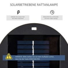 OUTSUNNY Solar Lamp Garden Light Vodoodporna Vrtna Svetilka S Svetlobnim Senzorjem, Avtomatska Led, Črna, 21,5 X 21,5 X 61 Cm 