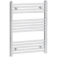 HOMCOM Radiator Za Brisače Hydronic Grelnik Za Brisače 14 Grelnih Palic Kopalniški Radiator Grelnik Za Brisače Stenski Ogljikovo Jeklo Srebrna 600 X 800 Mm 