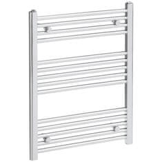 HOMCOM Radiator Za Brisače Hydronic Grelnik Za Brisače 14 Grelnih Palic Kopalniški Radiator Grelnik Za Brisače Stenski Ogljikovo Jeklo Srebrna 600 X 800 Mm 