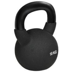 HOMCOM Kettlebell Litoželezna Neoprenska Prevleka, Tla Prijazna Gugalnica, Črna 10 Kg 