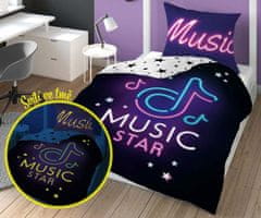 Detexpol Vključeno platno Music Star luminous Bombaž, 140/200, 70/80 cm