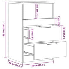 Vidaxl Nočna omarica starinski les 40x36x65 cm inženirski les