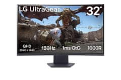 LG 32GS60QC monitor, ukrivljen, 2K, 180 Hz, VA