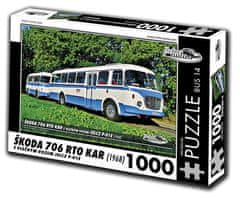 RETRO-AUTA© Puzzle AVTOBUS št. 14 Škoda 706 RTO KAR (1968) 1000 kosov