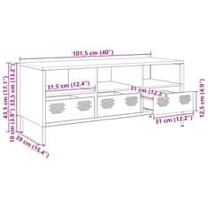 Vidaxl TV omarica bela 101,5x39x43,5 cm hladno valjano jeklo