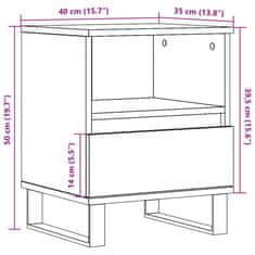 Vidaxl Nočna omarica 2 kosa artisan hrast 40x35x50 cm inženirski les