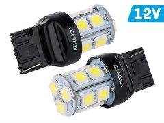 Carmotion VISION W21W (T20d) 12V 8x 5050 SMD LED žarnica, bela, 2 kosa.