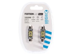 Carmotion VISION Festoon SV8.5 41 mm 12/24V 12x 2016 SMD LED žarnica, CANBUS, bela, 2 kosa.