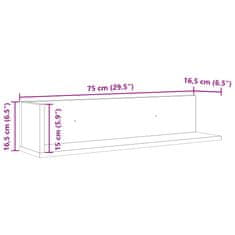 Vidaxl Stenske police 2 kosa artisan hrast 75x16,5x16,5 cm inž. les