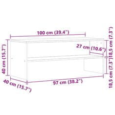 Vidaxl TV omarica star les 100x40x40 cm iverna plošča