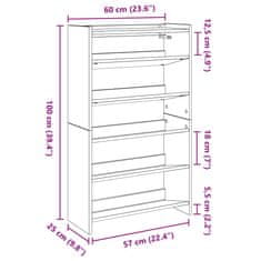 Vidaxl Regal za čevlje artisan hrast 60x25x100 cm inženirski les