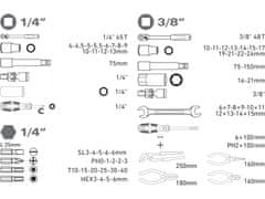 Extol Craft Komplet orodij 65ks, 1/4", 3/8", CrV