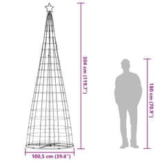 Vidaxl Osvetljena novoletna jelka stožec 550 LED barvita 304 cm