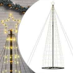 Vidaxl Osvetljena novoletna jelka stožec 1534 LED toplo bela 503 cm