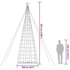 Vidaxl Osvetljena novoletna jelka stožec 1534 LED toplo bela 503 cm