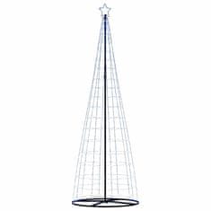 Vidaxl Osvetljena novoletna jelka stožec 550 LED modra 304 cm