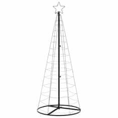 Vidaxl Osvetljena novoletna jelka stožec 200 LED hladno bela 182 cm