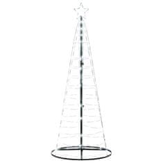 Vidaxl Osvetljena novoletna jelka stožec 200 LED hladno bela 182 cm