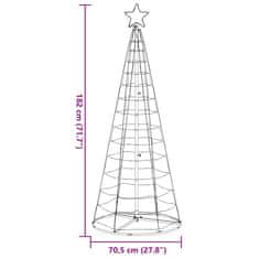 Vidaxl Osvetljena novoletna jelka stožec 200 LED modra 182 cm