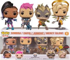 Funko Funko POP! Overwatch Sombra Zarya Junkrat Mercy 4pak SE Glow