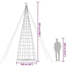 Vidaxl Osvetljena novoletna jelka stožec 1534 LED barvita 503 cm