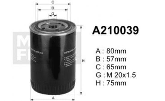 Denckermann A210039 (OP617, OP536) oljni filterDENCKERMANN