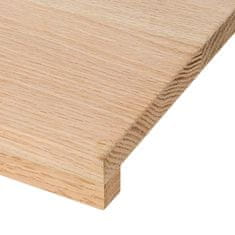 Vidaxl Podloge za stopnice 2 kosa 120x25x2 cm trdna hrastovina