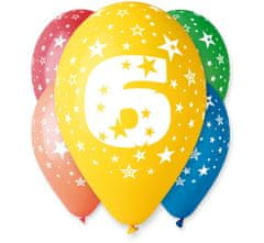 Miramarket KROŽNI BALON "6" / 5 kosov Rojstni dan PASTEL